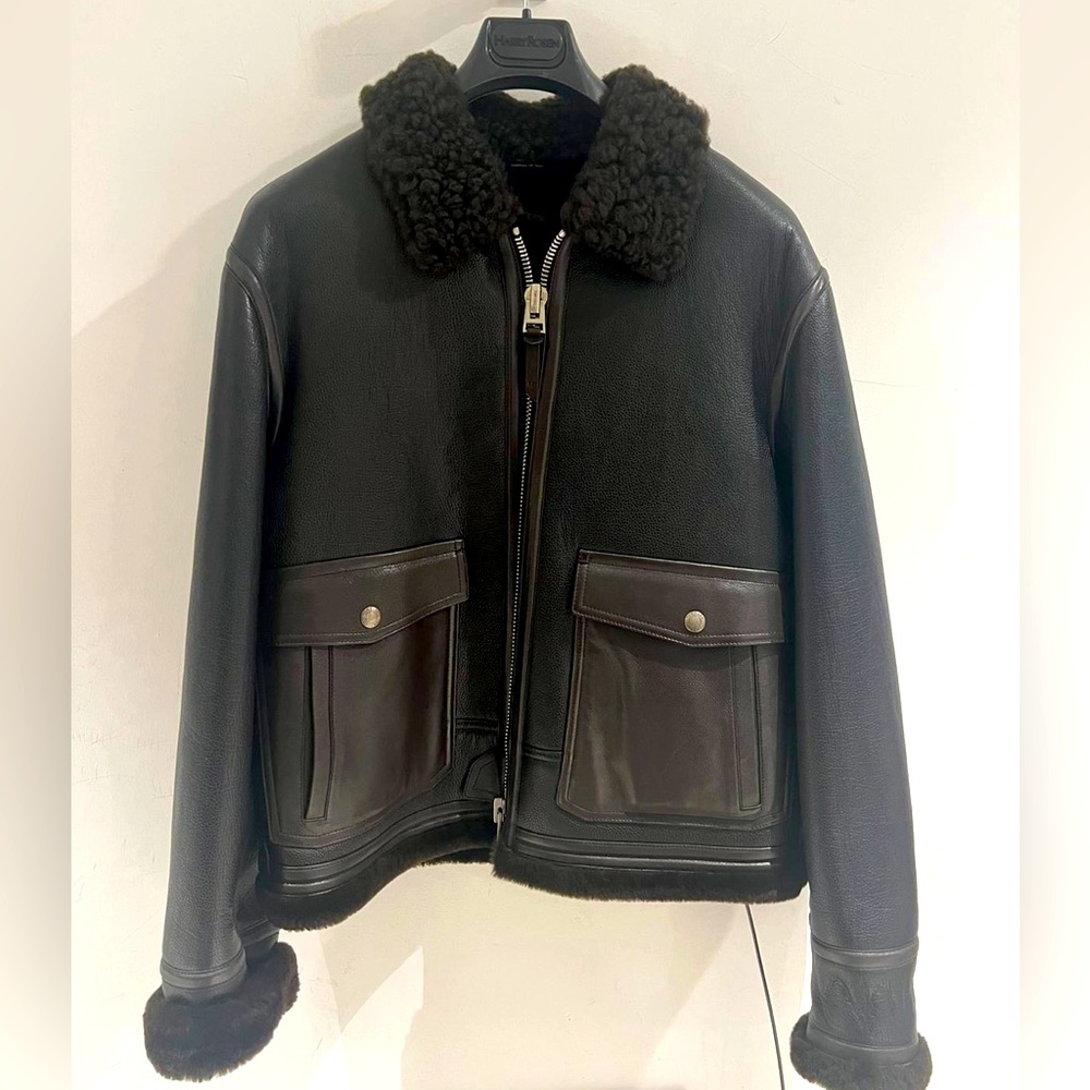 Tom Ford Tumbled Shearling Leather Jacket TFL991- With Tags-